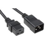 RS PRO IEC C19 Socket to IEC C20 Plug Power Cord, 1.5m