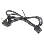 RS PRO IEC C13 Socket to Type G UK Plug Power Cord, 1m