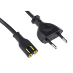 RS PRO IEC C7 Socket to Type C Europlug Plug Power Cord, 1m