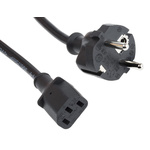 RS PRO IEC C13 Socket to CEE 7/7 Plug Power Cord, 1m