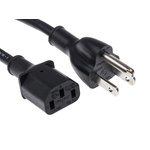 RS PRO IEC C13 Socket to Type B US Plug Plug Power Cord, 5m
