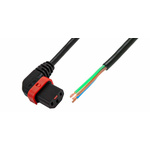 Schaffner IEC C13 Socket to Unterminated Power Cord, 2m
