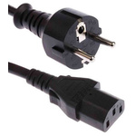 RS PRO IEC C13 Socket to CEE 7/7 Plug Power Cord, 3m