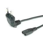 Roline Straight CEE 7/16 Plug to Right Angle IEC C7 Socket Power Cable, 1.8m