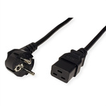 Roline Straight CEE 7/7 Plug to Straight IEC C19 Socket Power Cable, 2m