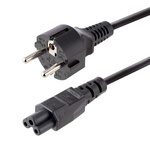 StarTech.com Straight CEE 7/7 Plug to Straight IEC C5 Socket Power Cable, 3m