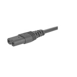 Schurter Straight IEC C7 Socket to Straight IEC C7 Plug Power Cord, 2m