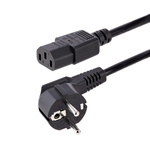 StarTech.com Right Angle CEE 7/7 Plug to Straight IEC C13 Socket Power Cord, 1.8m