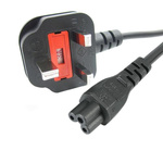 StarTech.com Right Angle Type G UK Plug to Straight IEC C5 Socket Power Cord, 1m