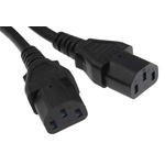 RS PRO IEC C13 x 2 Socket to CEE 7/7 Plug Power Cord, 2.4m