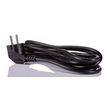 RS PRO Straight IEC C13 Socket to Right Angle CEE 7/7 Plug Power Cord, 2.5m