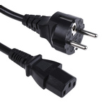 RS PRO IEC C13 Socket to CEE 7/7 Plug Power Cord, 1m