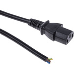 RS PRO IEC C13 Socket to Unterminated Socket Power Cord, 2m