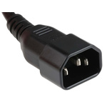 RS PRO IEC C14 Plug to Unterminated Plug Power Cord, 2m