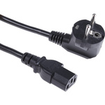 RS PRO IEC C13 Socket to Type F German Plug Power Cord, 2.5m