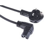 RS PRO IEC C15 Socket to Type G UK Plug Power Cord, 2m