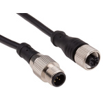 RS PRO Straight Female 5 way M12 to Straight Male 5 way M12 Sensor Actuator Cable, 5m