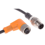 RS PRO Female 4 way M12 to Male 4 way M12 Sensor Actuator Cable, 2m