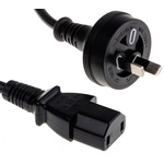 RS PRO IEC C17 Socket to Type I Australian Plug Power Cord, 2m