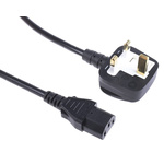 RS PRO IEC C13 Socket to Type G UK Plug Power Cord, 10m