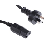 RS PRO IEC C15 Socket to Type I Australian Plug Power Cord, 2m