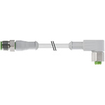 RS PRO Right Angle Female 5 way M12 to Straight Male 5 way M12 Sensor Actuator Cable, 2m