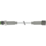 RS PRO Straight Female 4 way M8 to Straight Male 4 way M8 Sensor Actuator Cable, 2m