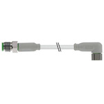 RS PRO Right Angle Female 4 way M8 to Straight Male 4 way M8 Sensor Actuator Cable, 2m