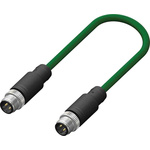 RS PRO Straight Male 4 way M12 to Male 4 way M12 Sensor Actuator Cable, 10m