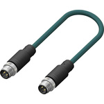 RS PRO Straight Male 4 way M12 to Male 4 way M12 Sensor Actuator Cable, 10m
