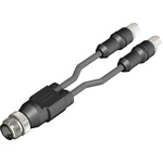 RS PRO Male 4 way M12 to Female 3 way M8 Sensor Actuator Cable, 1m