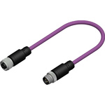 RS PRO Straight Female 5 way M12 to Straight Male 5 way M12 Sensor Actuator Cable, 10m