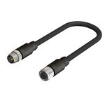 RS PRO Straight Female 4 way M12 to Straight Male 4 way M12 Sensor Actuator Cable, 5m