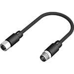 RS PRO Straight Female 4 way M12 to Straight Male 4 way M12 Sensor Actuator Cable, 5m