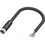 RS PRO Straight Female 6 way M8 to Unterminated Sensor Actuator Cable, 5m