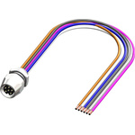 RS PRO Female 6 way M8 to Unterminated Sensor Actuator Cable, 500mm