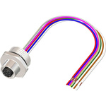 RS PRO Straight Female 8 way M12 to Unterminated Sensor Actuator Cable, 500mm