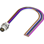 RS PRO Straight Male 6 way M8 to Unterminated Sensor Actuator Cable, 500mm