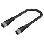 RS PRO Straight Female M12 to Straight Female M12 Sensor Actuator Cable, 10m