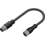RS PRO Straight Female M12 to Straight Male M12 Sensor Actuator Cable, 5m