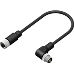 RS PRO Straight Female M12 to Straight Male M12 Sensor Actuator Cable, 5m