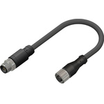 RS PRO Straight Female M12 to Straight Male M12 Sensor Actuator Cable, 5m