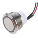 ITW 48M Single Pole Single Throw (SPST) Latching Blue LED Push Button Switch, IP67, 19.43mm, Panel Mount, 48V dc