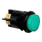 Arcolectric Double Pole Double Throw (DPDT) Latching Green LED Push Button Switch, IP65, 25 (Dia.)mm, Panel Mount, 250V