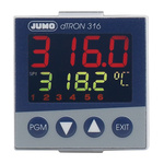 Jumo dTRON PID Temperature Controller, 48 x 48 (1/16 DIN)mm 1 (Analogue) Input, 1 Output Analogue, 110 → 240 V