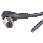 binder Right Angle Female 5 way M12 to Unterminated Sensor Actuator Cable, 2m