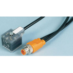 Lumberg Automation Right Angle Female 4 way DIN 43650 Form A to Straight Male 5 way M12 Sensor Actuator Cable, 1m