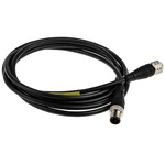 Brad from Molex Straight Female 5 way M12 to Straight Male 3 way M12 Sensor Actuator Cable, 2m