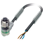 Phoenix Contact Right Angle Female 3 way M12 to Sensor Actuator Cable, 10m