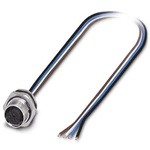 Phoenix Contact Straight Female 4 way M12 to Unterminated Sensor Actuator Cable, 5m